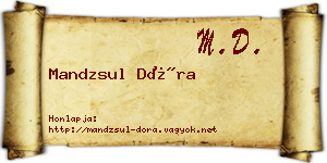 Mandzsul Dóra névjegykártya